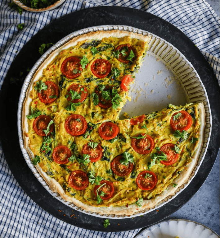 Leek and Spinach Tofu Quiche