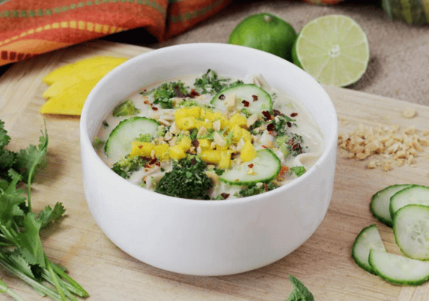 Lime and Mango Peanut Noodle Soup