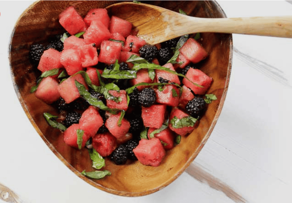 Vegan Caprese Salad with Blackberries &amp; Watermelon
